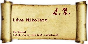 Léva Nikolett névjegykártya