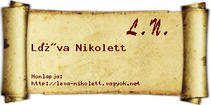 Léva Nikolett névjegykártya